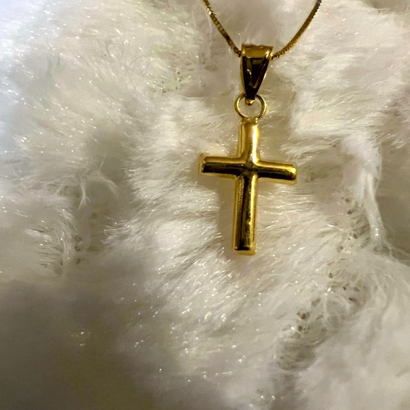 14K 18 in. Necklace and 14K Crucifix Pendant - Picture 3 of 4